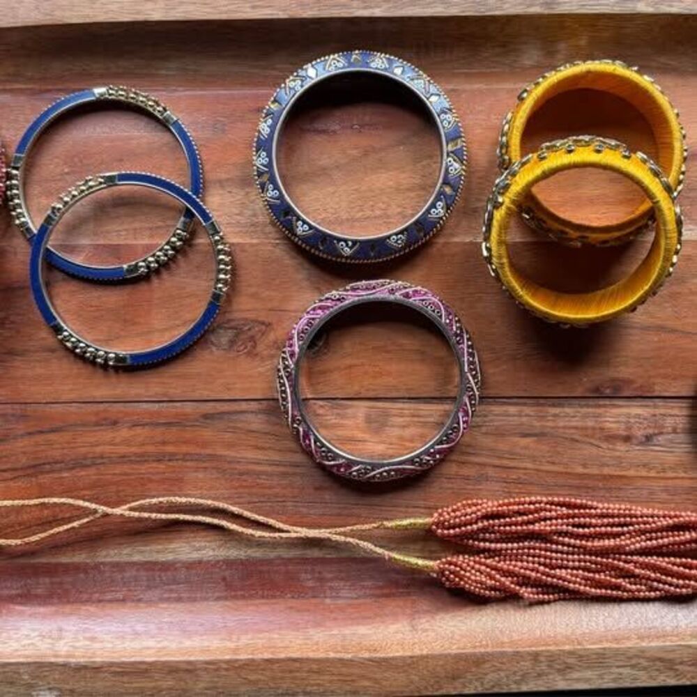 India style bangle bracelets and necklace